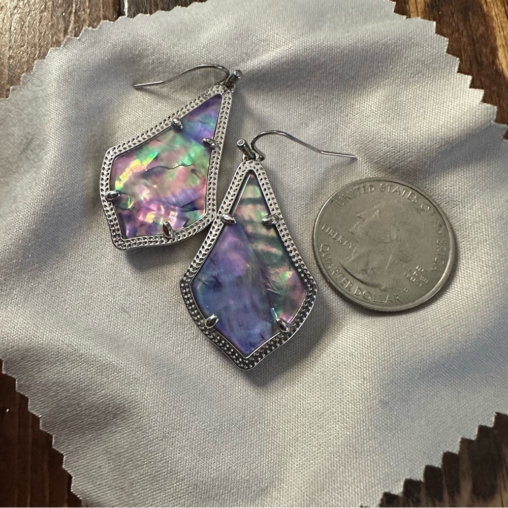 Kendra Scott Alex silver earrings in Lilac Abalone